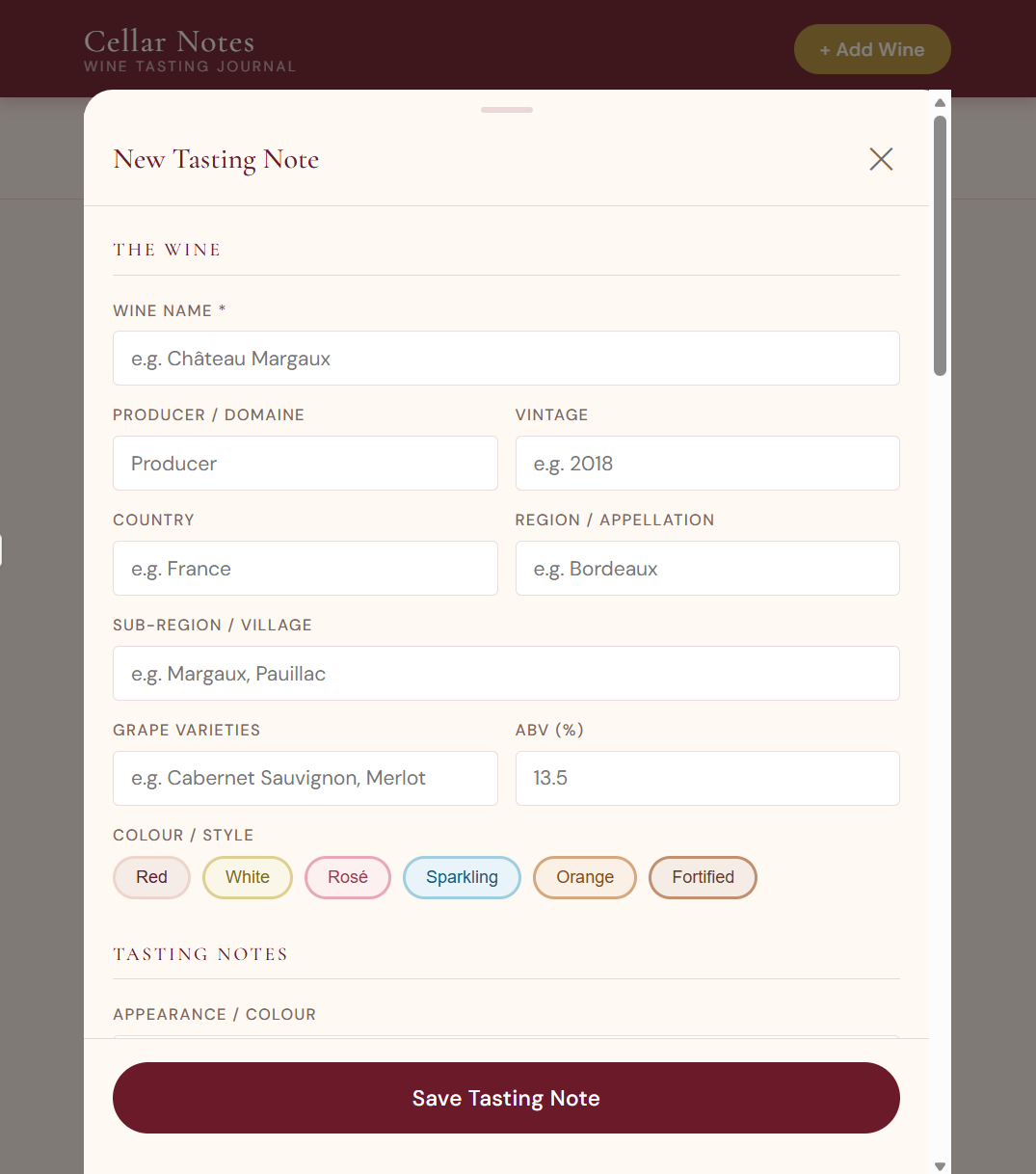 Cellar Notes – Digital Wine Journal