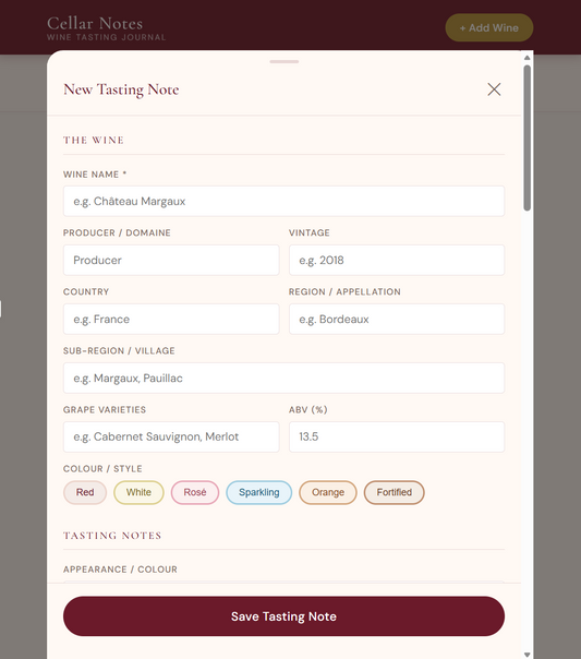 Cellar Notes – Digital Wine Journal